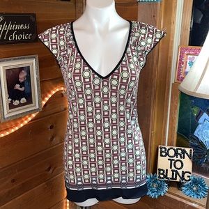 Sexy low cut blouse top shirt silky NWT
